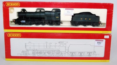 Lot 886 - Two Hornby loco and tenders: R2174 BR lined...