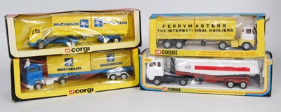 Lot 1658 - Four various boxed Corgi articulated tractor...