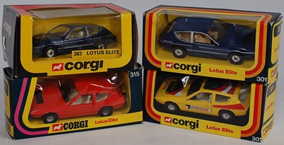 Lot 1661 - Four various boxed Corgi Lotus Elite Classic...