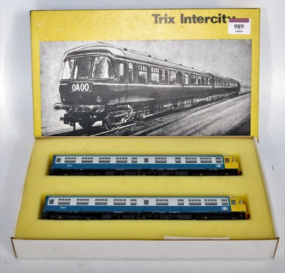 Lot 989 - Trix Trains 2-car blue/grey Intercity DMU, H0...