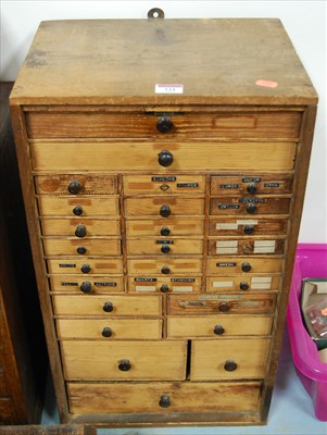 Lot 321 - A Victorian pine collector's chest containing...