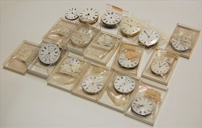 Lot 339 - A collection of pocket watch dials and...