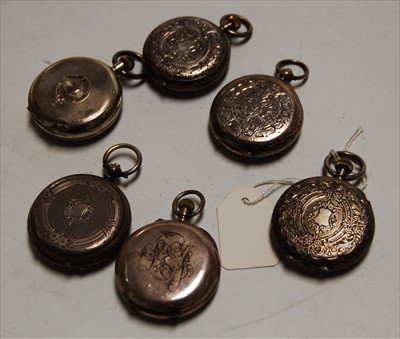 Lot 353 - A collection of six various mid size silver...