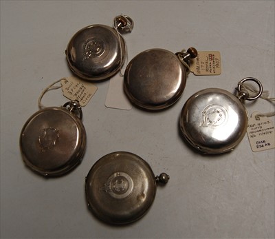 Lot 354 - Five various gents silver cased open face...