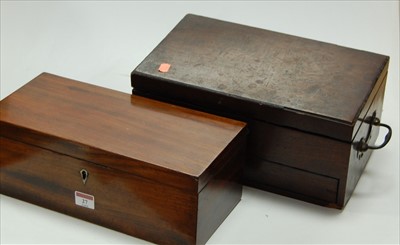 Lot 27 - A Victorian mahogany workbox of plain...