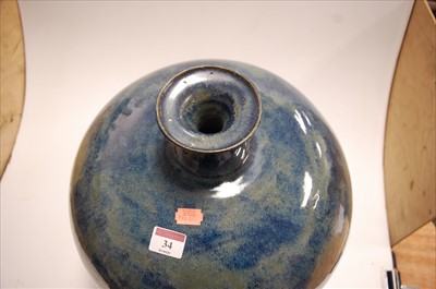 Lot 34 - A large studio pottery vase of globular form...