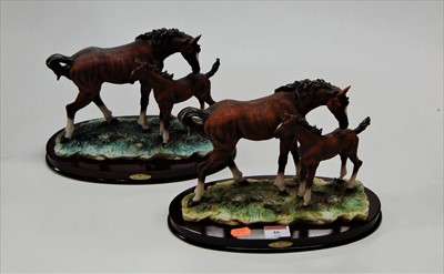 Lot 46 - A modern resin figure group of horse and foal...