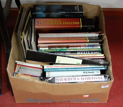 Lot 67 - Two boxes of assorted rail related books and...