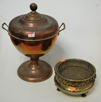 Lot 79 - An early 20th century copper twin handled...