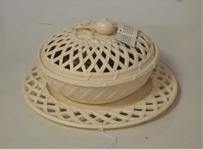 Lot 85 - A modern Leeds cream ware pierced basket and...