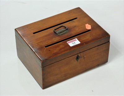 Lot 94 - A Victorian mahogany ballot box of plain...