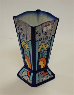 Lot 102 - An Art Deco vase of square tapered form to...