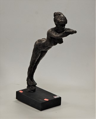 Lot 104 - A contemporary bronzed resin sculpture in the...