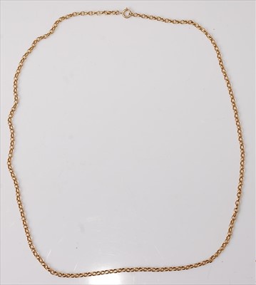 Lot 374 - A 9ct gold belcher link neck chain, 14.2g,...