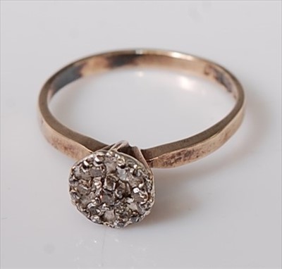Lot 393 - A 9ct gold white sapphire set dress ring, 2.1g,...