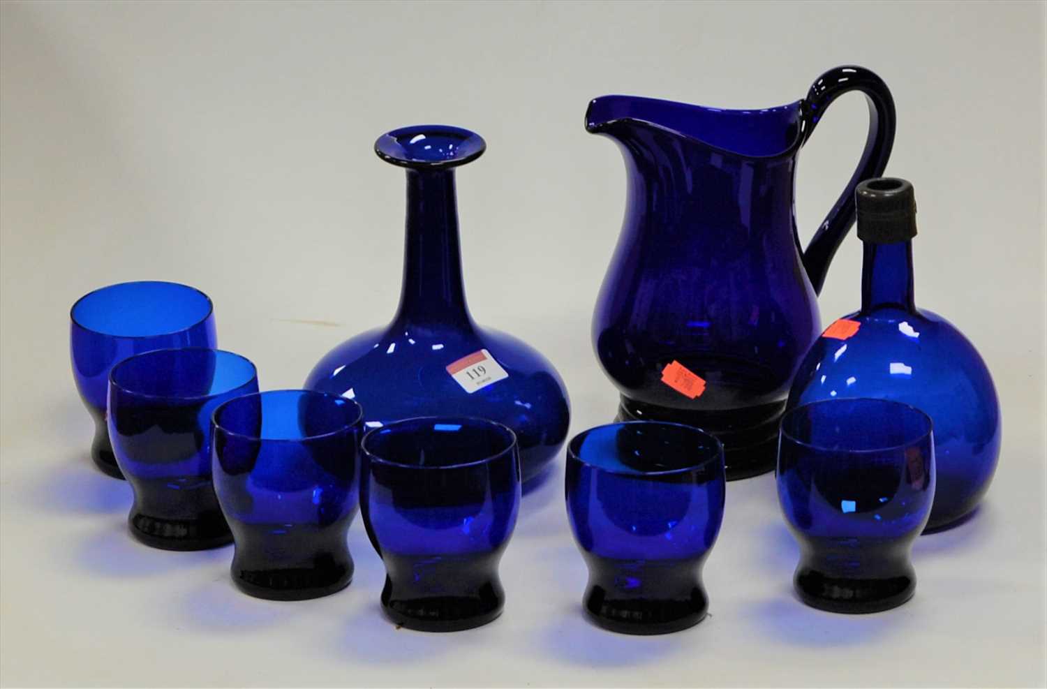 Lot 119 - A small collection of Bristol blue glass ware...