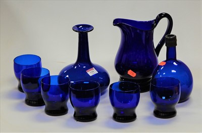 Lot 119 - A small collection of Bristol blue glass ware...