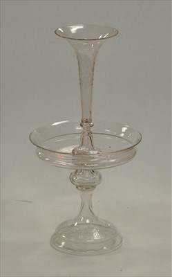 Lot 129 - A Victorian glass table centrepiece having a...