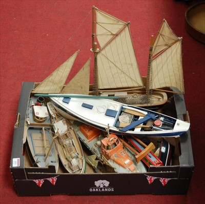 Lot 153 - A scratch built model of a lifeboat together...