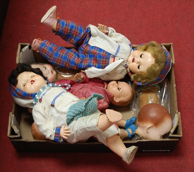 Lot 155 - A 1950s Pedigree celluloid doll having rolling...