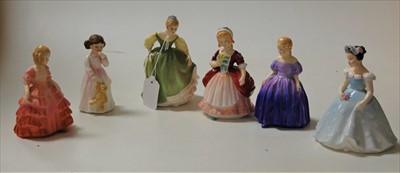 Lot 181 - A collection of six Royal Douton figurines,...