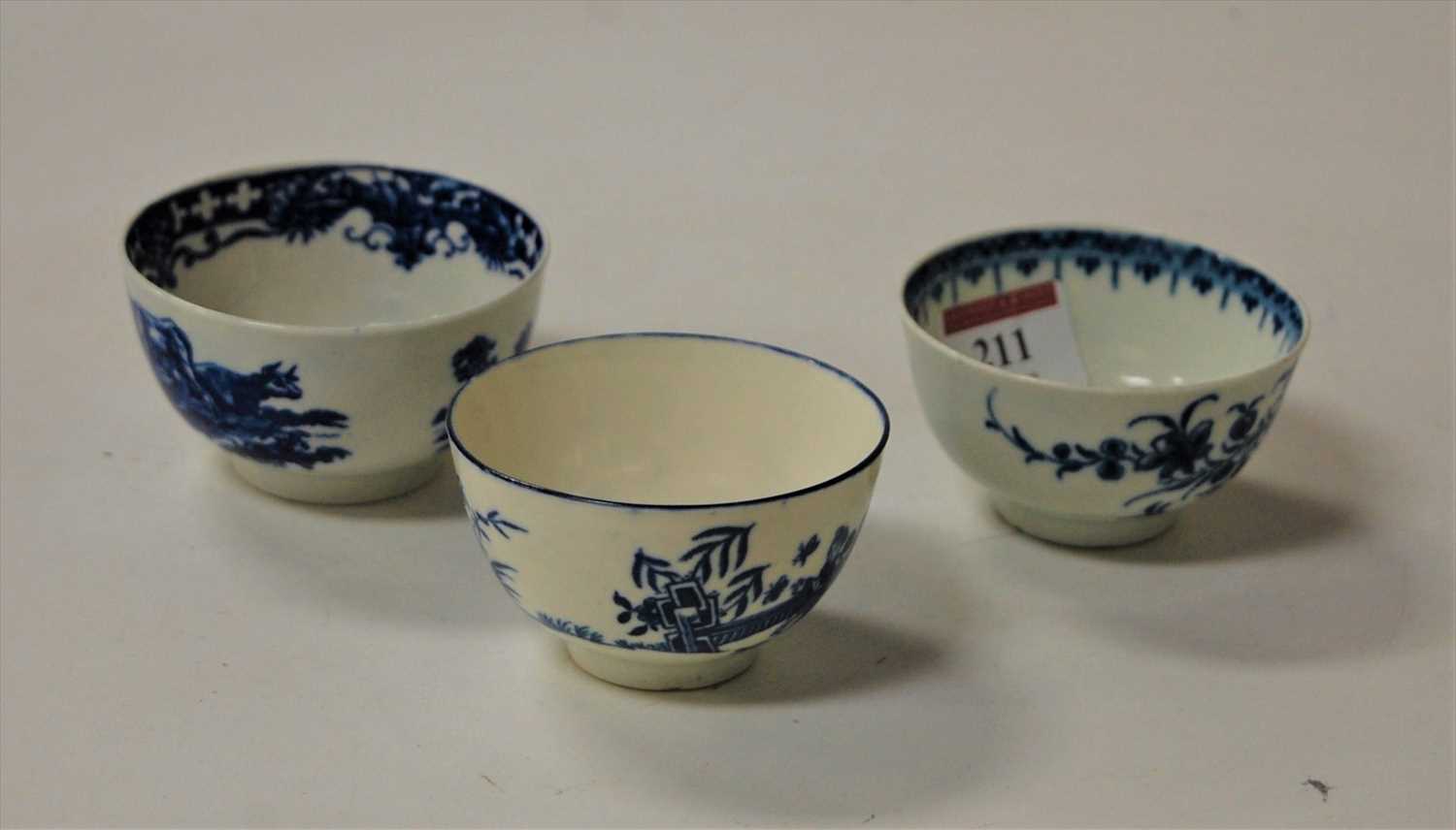 Lot 211 - An 18th century Worcester blue and white tea...