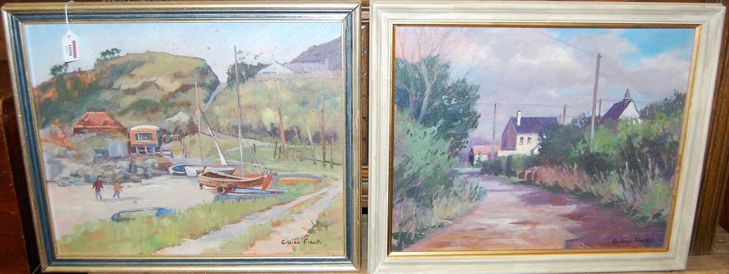 Lot 1050 - Gillian Flack - Little Heath, Gamlingay, oil...