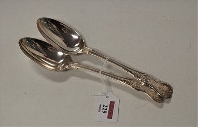 Lot 229 - A pair of George III silver serving spoons, in...
