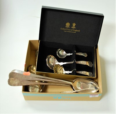 Lot 246 - A set of three silver plated spoons, in the...