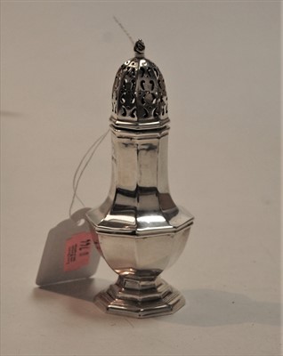 Lot 280 - A George V silver lighthouse sugar sifter by...