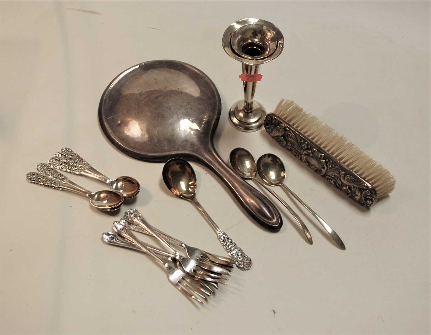 Lot 299 - A collection of miscellaneous silver items, to...