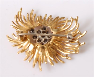 Lot 2201 - A yellow metal sapphire abstract spray brooch,...