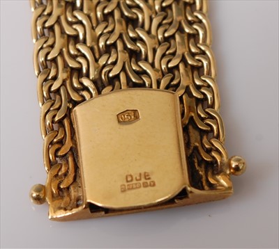 Lot 2193 - An 18ct yellow gold Milanese style bracelet,...
