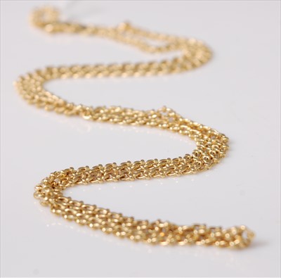 Lot 2195 - An 18ct yellow gold fancy curblink necklet,...