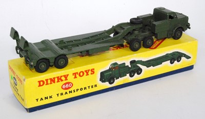 Lot 1987 - A Dinky Toys No. 660 military tank transporter...