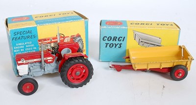 Lot 1669 - A Corgi Toys boxed tractor and farming...