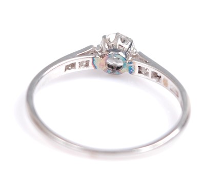 Lot 2217 - A white metal diamond solitaire ring,...
