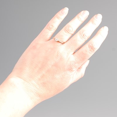 Lot 2042 - A 9ct white gold single stone diamond ring,...