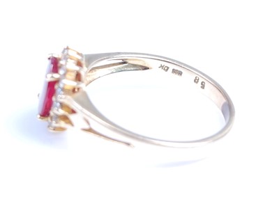 Lot 2250 - A yellow metal ruby and colourless sapphire...