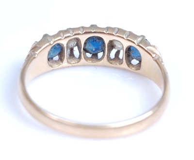 Lot 2058 - An Edwardian 18ct yellow gold, sapphire and...