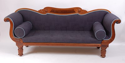 Lot 1496 - A William IV mahogany double scroll end settee,...