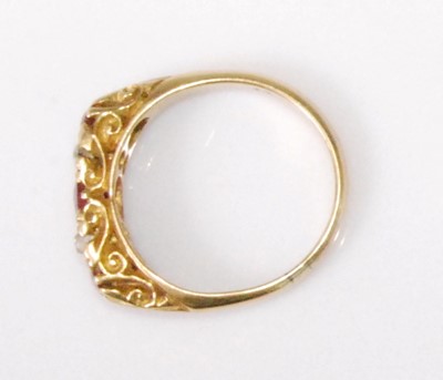 Lot 2234 - An Edwardian 18ct gold, ruby and diamond ring,...