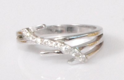Lot 2235 - A contemporary 14ct white gold diamond set...