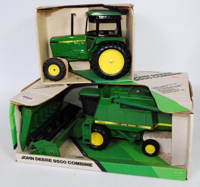 Lot 1272 - An Ertl John Deere combine and tractor large...