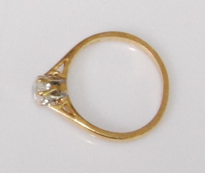 Lot 2268 - A contemporary 18ct gold diamond solitaire...