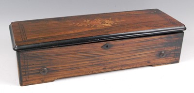 Lot 1322 - A late 19th century Swiss rosewood cased music...
