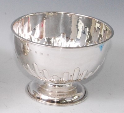 Lot 1100 - An Edwardian silver footed bowl, of half...