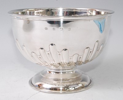 Lot 1100 - An Edwardian silver footed bowl, of half...