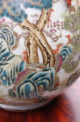 Lot 1348 - A large Chinese famille rose 'deer' vase, of...