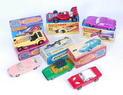 Lot 2357 - Six various boxed Matchbox Superfast diecast...